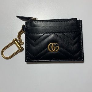 Gucci GG Marmont keychain wallet in black